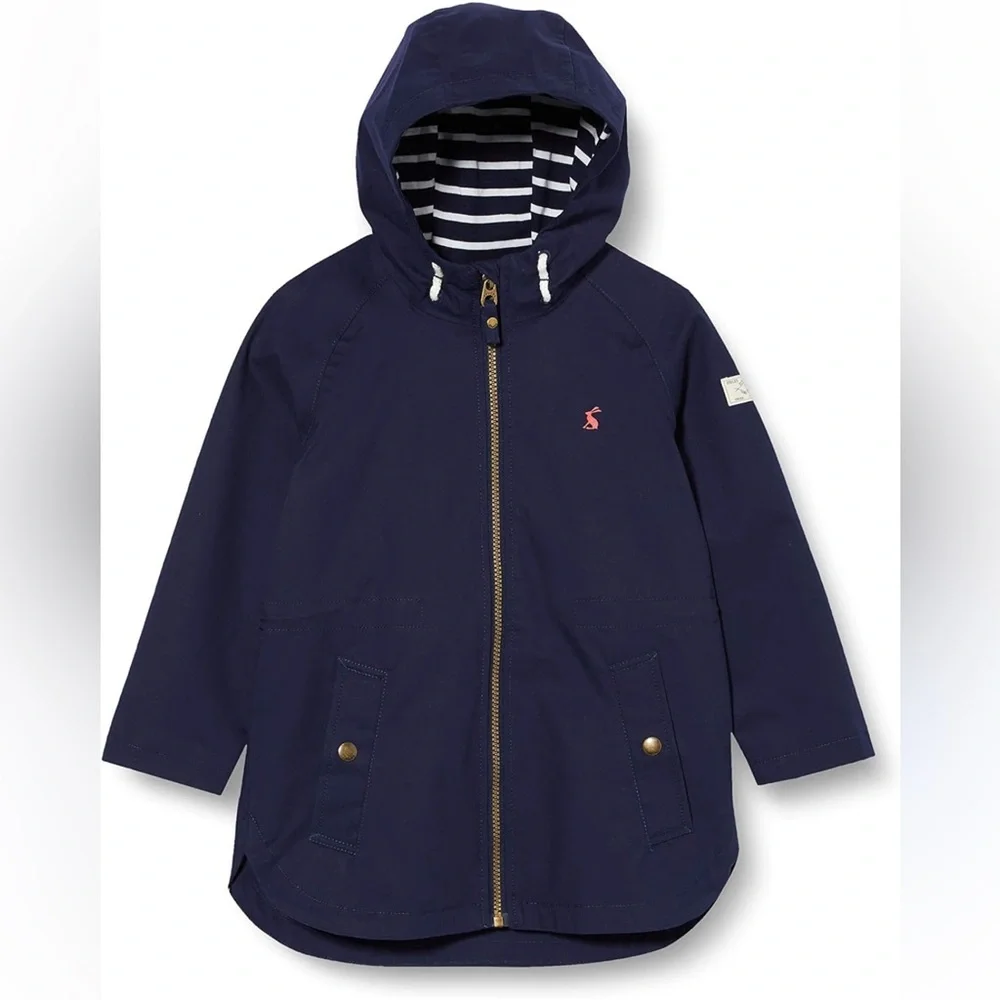 Joules Girls Navy Rain Coat size 8 years old gently used hooded - Picture 16 of 16